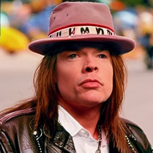 Image similar to axl rose as a guest star on seinfeld, cinematic, highly detailed, realistic, 4 k