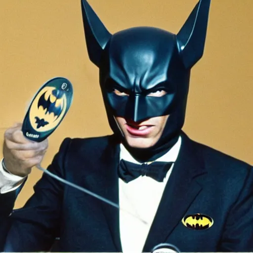 Prompt: valery giscard d'estaing as 1 9 6 0 s batman