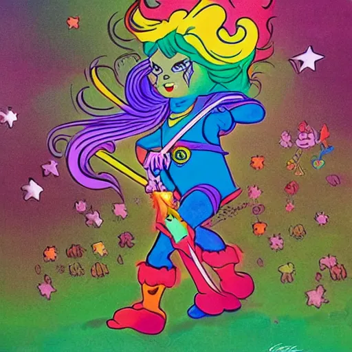 Image similar to Rainbow Brite fights Murky and Lurky