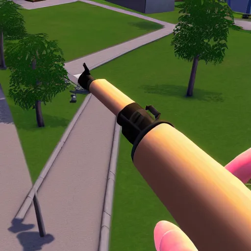 Image similar to photograph taken with selfie stick in the sims 2