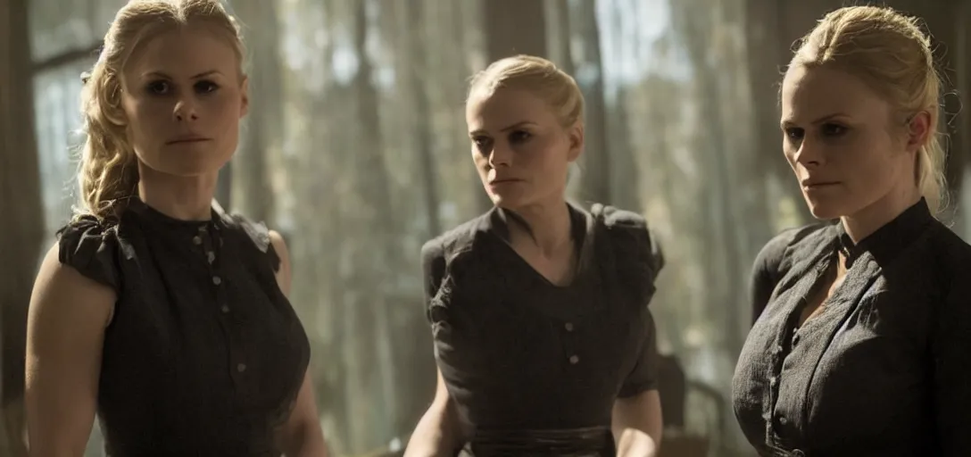 Image similar to a still of Anna Paquin as Dolores in Westworld tv series