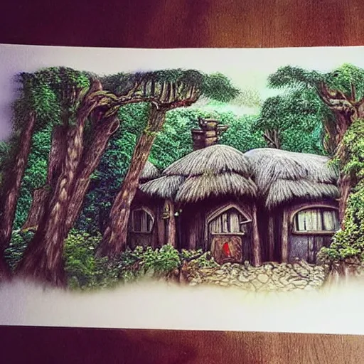 Prompt: Very very very very detailed, very very very very realistic artistic art of very very very detailed house in the forest , by very very very very talented artist in very very very very aesthetic photorealism style