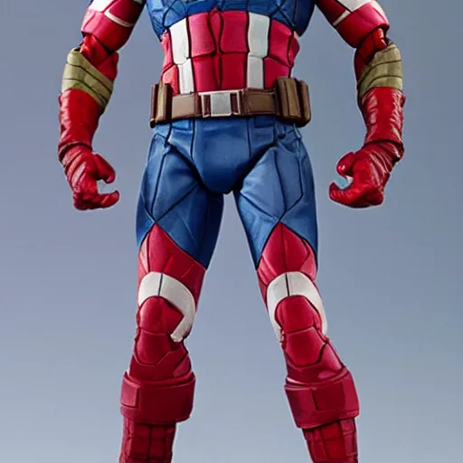 Image similar to a wax statue of captain america, action figure, detailed, smooth,