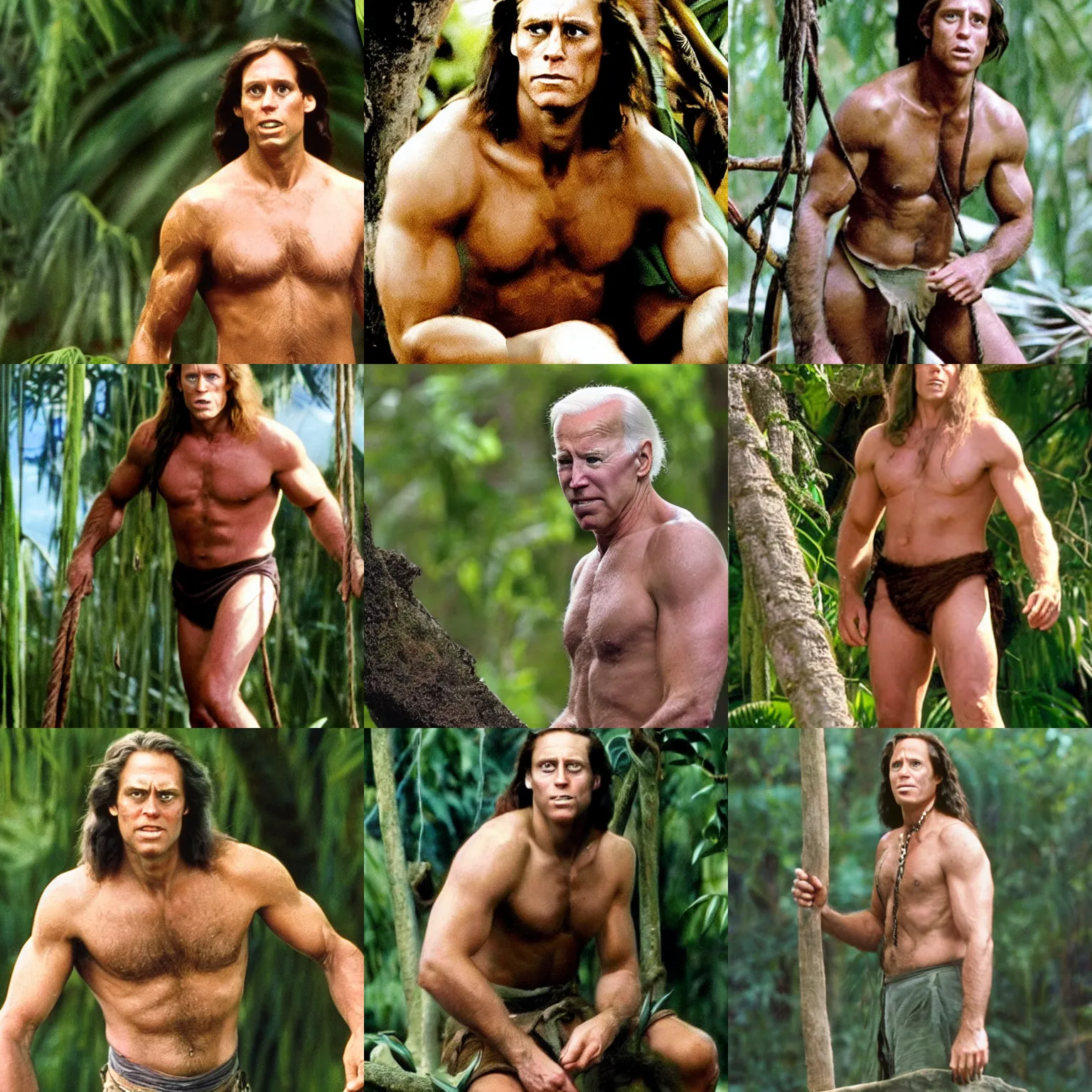 Prompt: Tarzan played by Joe Biden