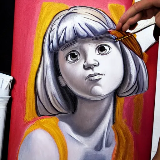 Prompt: dora the explorer as the real girl, studio anatomicalli correct live painting by bernini