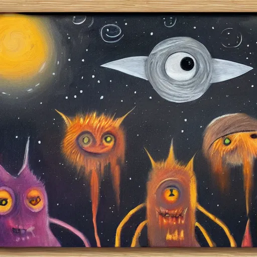 Prompt: many terrible eyes in space, terrible, oil painting, art of Valin Mattheis, babylon style, 4k, 8k ,