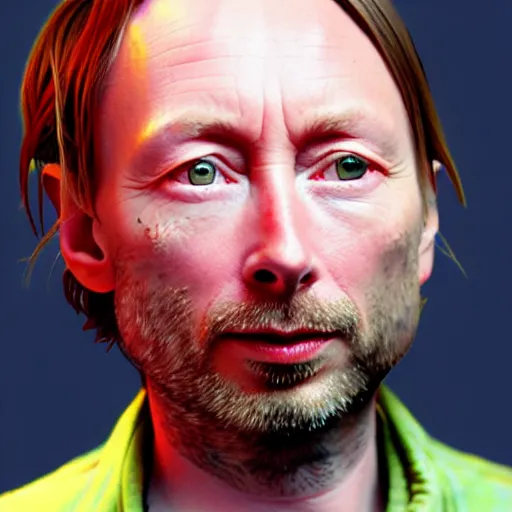 Image similar to happy thom yorke