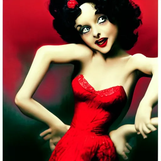 Image similar to betty boop as a real person photo by annie leibovitz