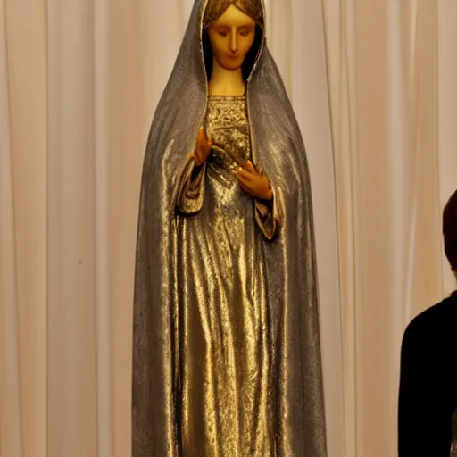 Image similar to photo of the virgin mary at the met gala