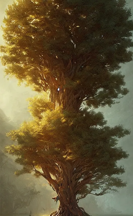 Image similar to tree of life, digital art, ultra realistic, ultra detailed, ultra wide Lens, art by greg rutkowski