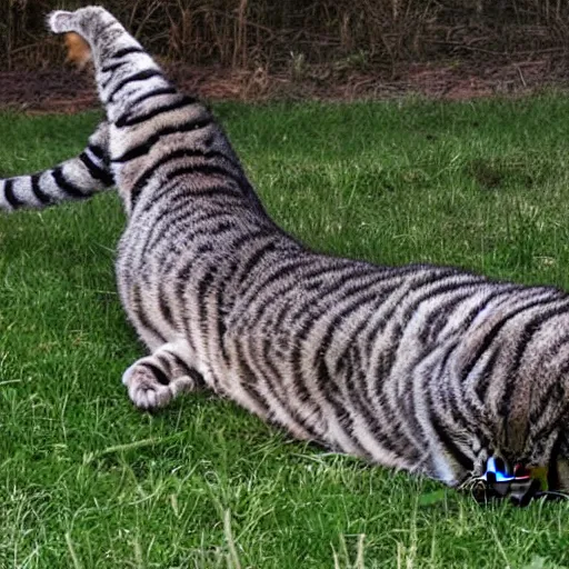 Prompt: a photo of the world's longest cat.