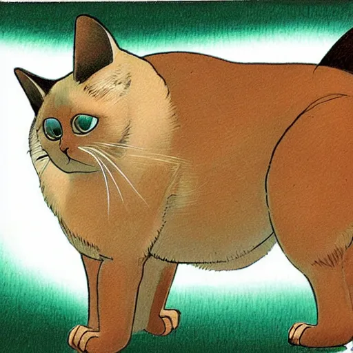 Image similar to an illustration of a siamese cat, by ken sugimori in 1 9 9 8.