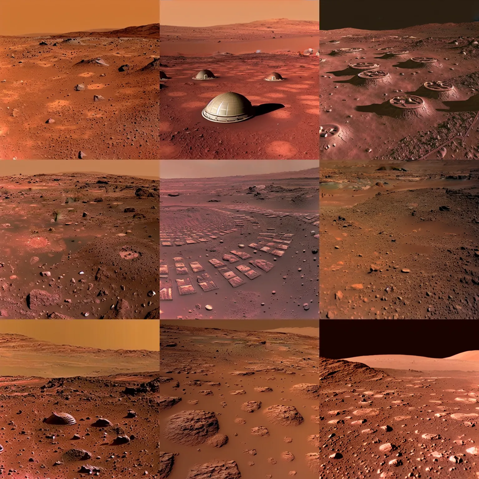 Prompt: beautiful photograph of a marxist settlement on mars