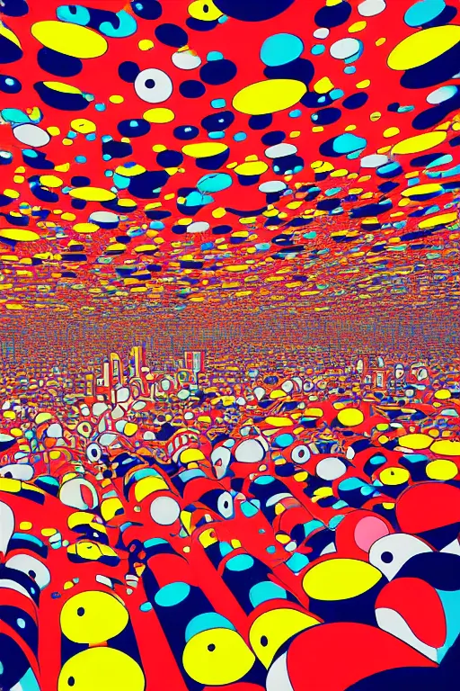 Image similar to tokyo city, aesthetic, fantasy pop art, by mike swiderek, jorge lacera, ben lo, tyler west, yayoi kusama, ultrarealistic, sharp focus, intricate