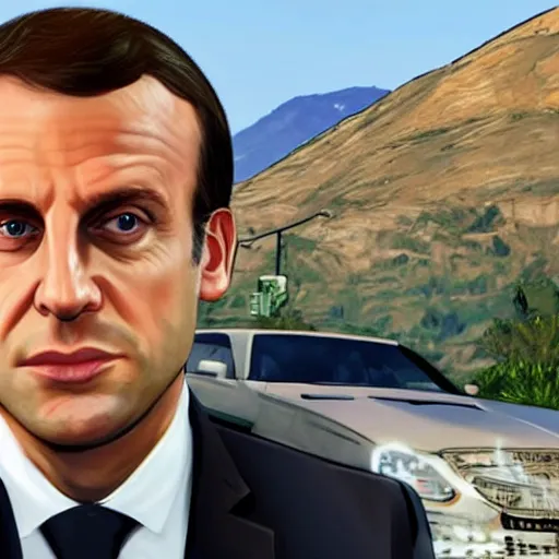 Image similar to emmanuel macron in gta v