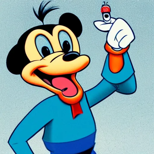 Image similar to “portrait of a cartoon animal, Disney style, pointing a laser gun at the camera”