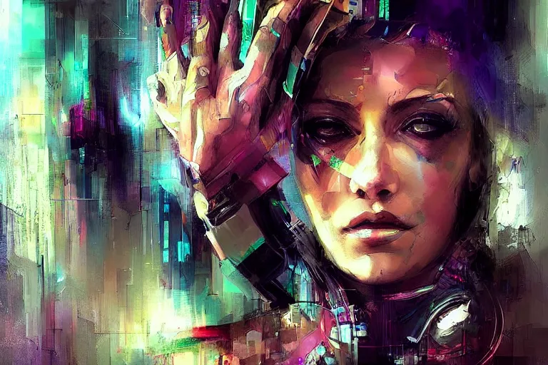 Image similar to cyberpunk woman's portrait art by yossi kotler, beautiful, soft, smooth subdued colors, highly detailed