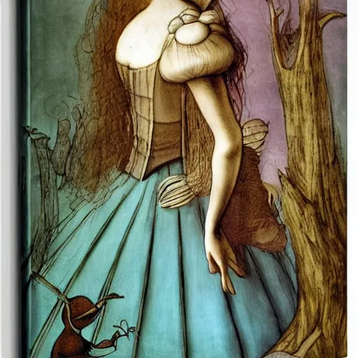 Image similar to alice in wonderland by leonardo da vinci