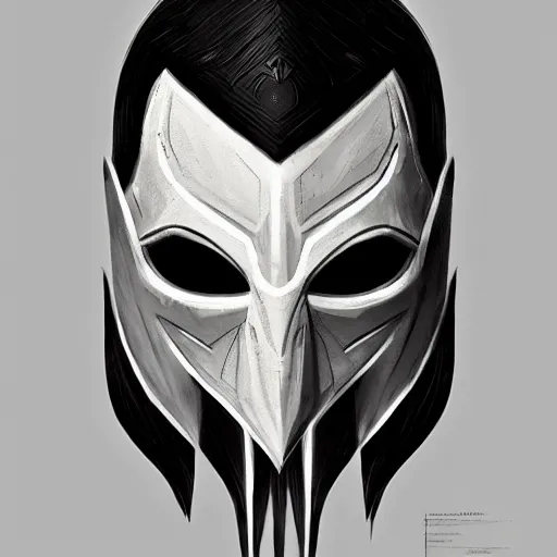 Image similar to concept art of mask for a secret society by jama jurabaev, brush hard, artstation, cgsociety, high quality, brush stroke