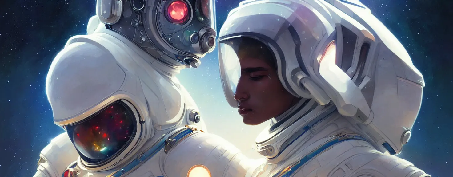 Image similar to Spaceman man futuristic portrait, highly detailed, digital painting, artstation, concept art, smooth, sharp focus, illustration, art by artgerm and greg rutkowski and alphonse mucha