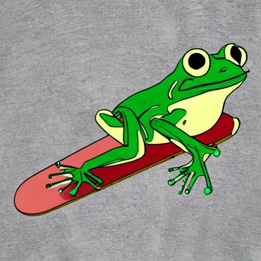 Prompt: skateboarding frog evading the space police in the style of no man's sky