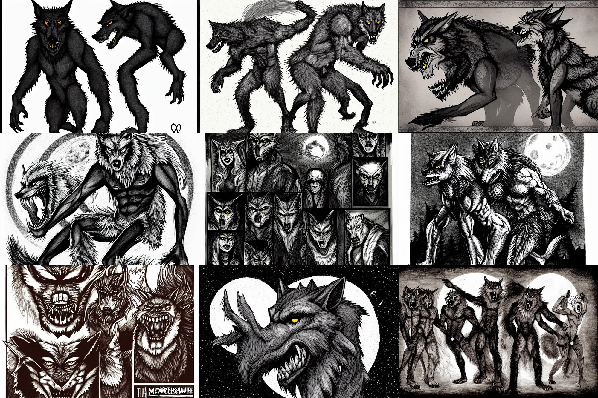 Image similar to illustration of werewolves at midwest furfest, chronicles / new world of darkness ( by white wolf )