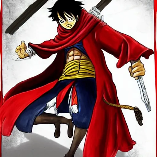 Prompt: luffy as ezio auditore