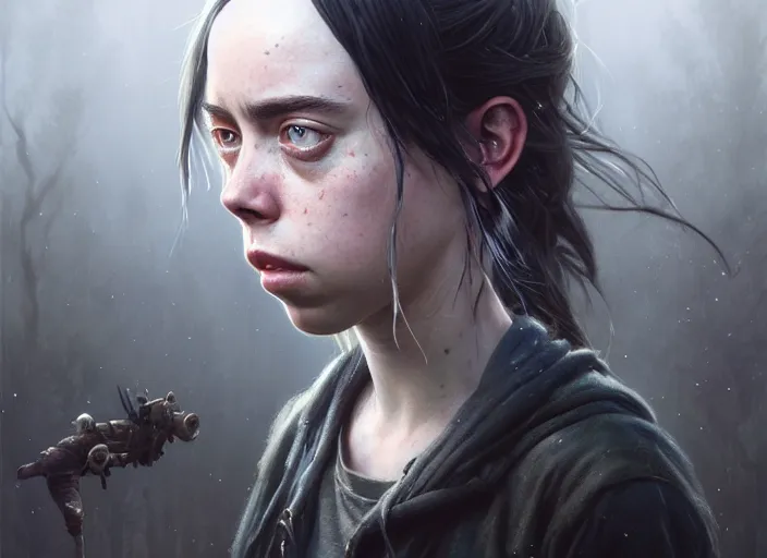 Prompt: highly detailed portrait of billie eilish, in the last of us, stephen bliss, unreal engine, fantasy art by greg rutkowski, loish, rhads, ferdinand knab, makoto shinkai and lois van baarle, ilya kuvshinov, rossdraws, tom bagshaw, global illumination, radiant light, detailed and intricate environment