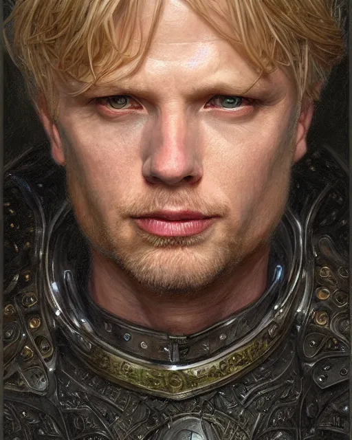 Image similar to arthur pendragon portrait, highly detailed, very intricate, cinematic lighting, painted portrait, by donato giancola and rossdraws and magali villenueve, featured on artstation