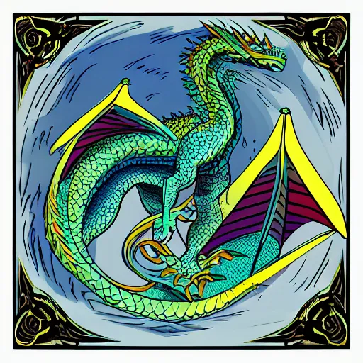 Prompt: a majestic dragon, hd, high quality color palette