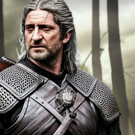 Prompt: gerard butler as geralt of rivia