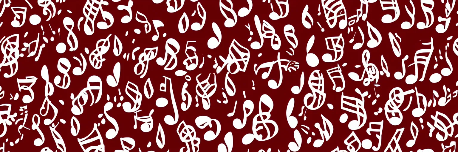 Image similar to seamless pattern design, coffee and music, simple, red and white,