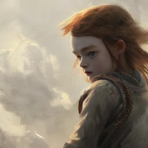 Image similar to a highly detailed epic cinematic concept art CG render digital painting artwork: Sadie Sink. By Greg Rutkowski, Ilya Kuvshinov, WLOP, Stanley Artgerm Lau, Ruan Jia and Fenghua Zhong, trending on ArtStation, subtle muted cinematic colors, made in Maya, Blender and Photoshop, octane render, excellent composition, cinematic atmosphere, dynamic dramatic cinematic lighting, precise correct anatomy, aesthetic, very inspirational, arthouse