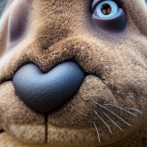 Image similar to photograph portrait of Big Chungus, intricate detail, sigma 85mm f/1.4, 4k, depth of field, high resolution, 4k, 8k, hd, full color