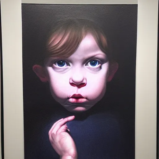Prompt: a painting by Gottfried Helnwein