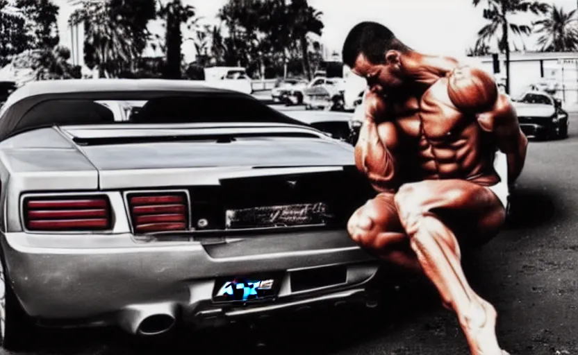 Image similar to andrew tate, angel, muscle, boxing, luxurious cars, woman, money, god