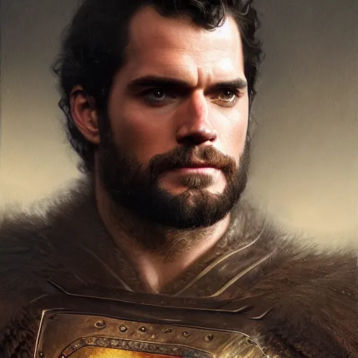 Prompt: henry cavill the king as a realistic fantasy d & d character, closeup portrait art by donato giancola and greg rutkowski, realistic face, digital art, trending on artstation