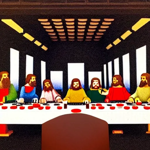 Prompt: Lego edition of the last supper by DaVinci