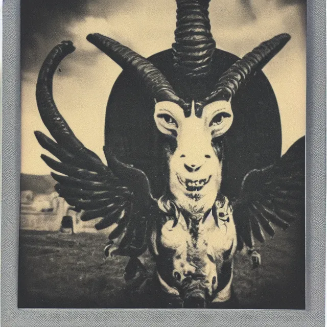 Prompt: baphomet, vintage polaroid