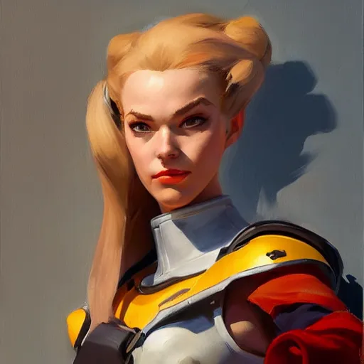 Image similar to greg manchess portrait painting of alice zuberg as overwatch character, medium shot, asymmetrical, profile picture, organic painting, sunny day, matte painting, bold shapes, hard edges, street art, trending on artstation, by huang guangjian and gil elvgren and sachin teng