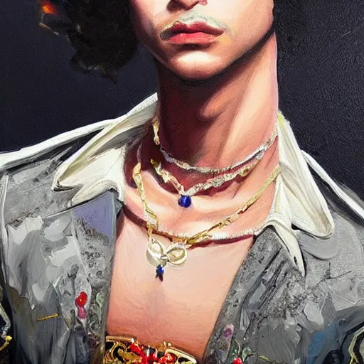 Image similar to a highly detailed painting. Prince wants to be your girlfriend. Trending on Artstation.