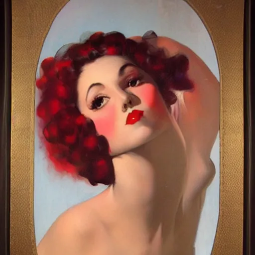 Prompt: painting by vargas, rolf armstrong