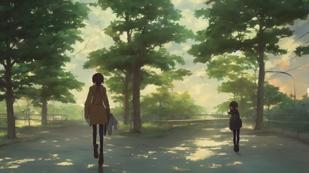 Prompt: a painting in the style of makoto shinkai.