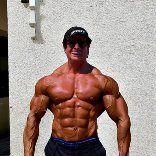 Image similar to bodybuilder bolsonaro posing