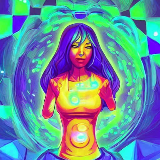 Image similar to skill magic geek inside matrix deepdream radiating a glowing aura stuff loot legends stylized digital illustration video game icon artstation lois van baarle, ilya kuvshinov, rossdraws,