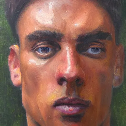 Image similar to Human face, Male, Oil painting, Highly detailed, colour