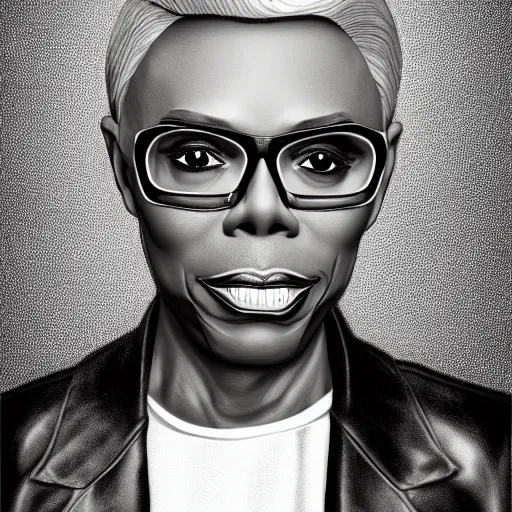 Prompt: portrait of rupaul, masculine, macho, short styled hair, detailed, realistic, dslr - n 9