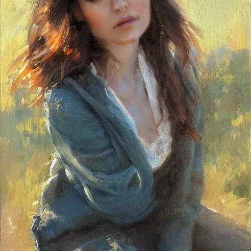 Image similar to Female portrait in morning sun, Danile Gerhartz, oil painting