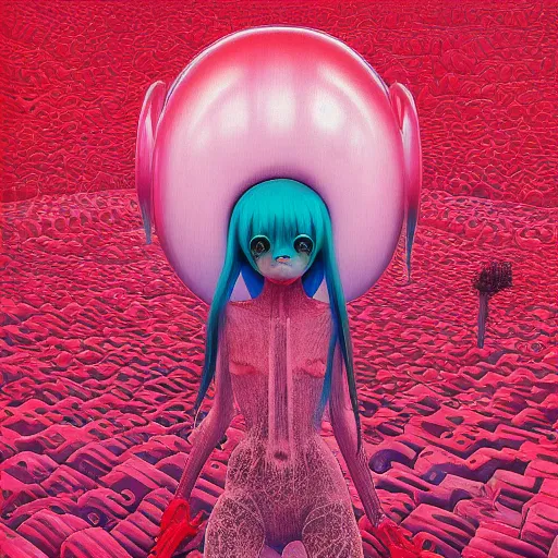 Image similar to hatsune miku album cover by terry richardson, zdzisław beksiński and Igor Kieryluk, 4k high quality best