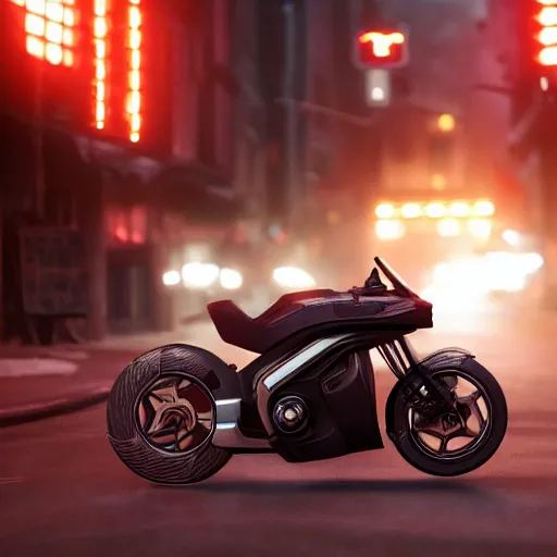 Prompt: a hyperrealistic photograph 3D octane render of a single wheel motorcycle concept design Japanese engineering in the streets of fire, trending on artstation, 4K, dramatic lighting, glowing, volumetric lighting, ray tracing, unreal engine